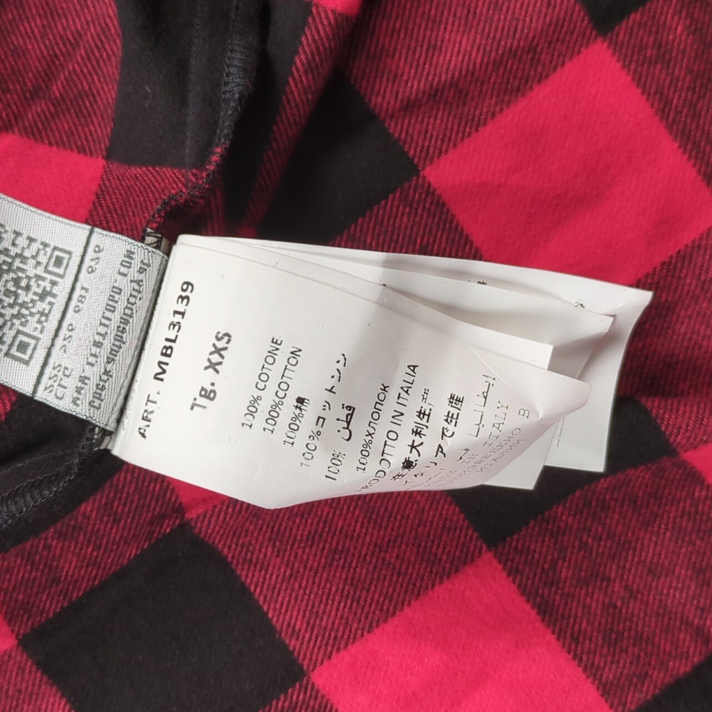 Miss Blumarine Girls Red Buffalo Plaid Amour Tunic Shirt Top Size 6 EU - Picture 11 of 12